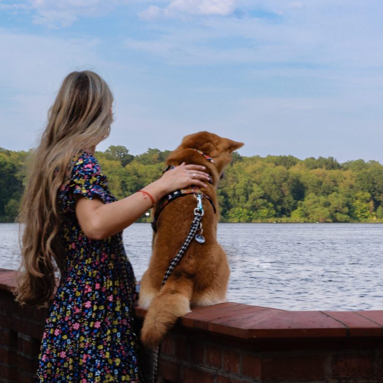 woman with dog