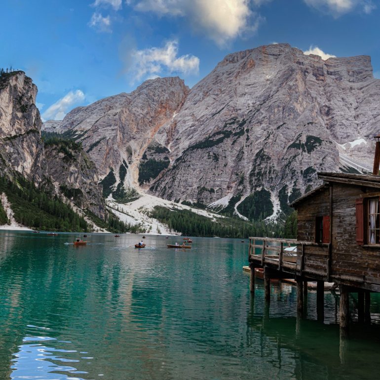 lake with mountains